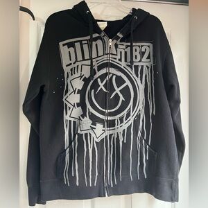 Blink-182 Zip Up Hoodie With Pockets Size Medium